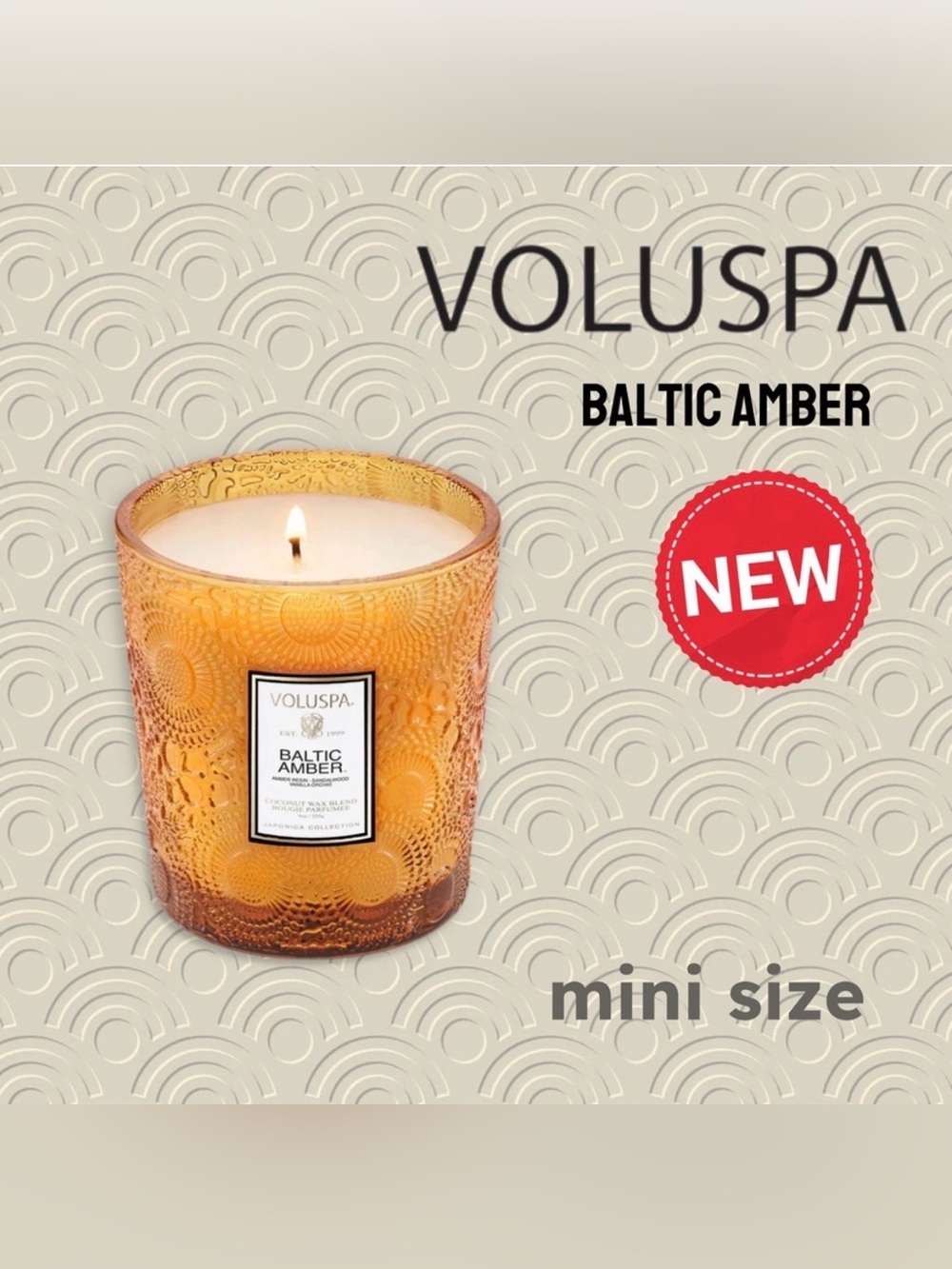 🆕NEW* VOLUSPA | MINI | BALTIC AMBER - Mini Jar glass candle*